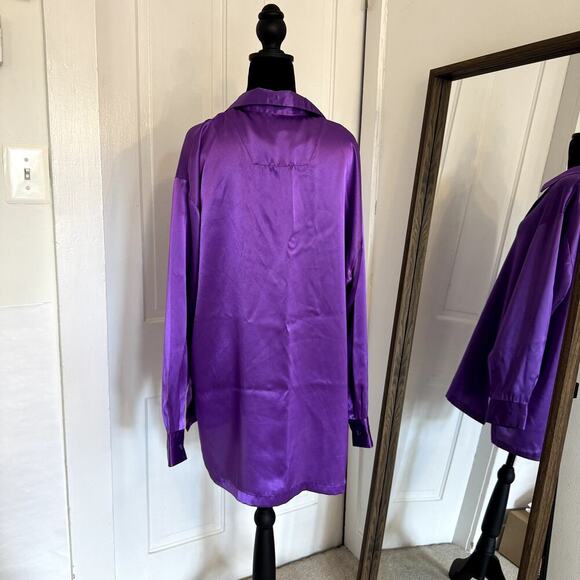 VTG Purple Esprit Button Down Top Women's Size Large - Picture 4 of 7